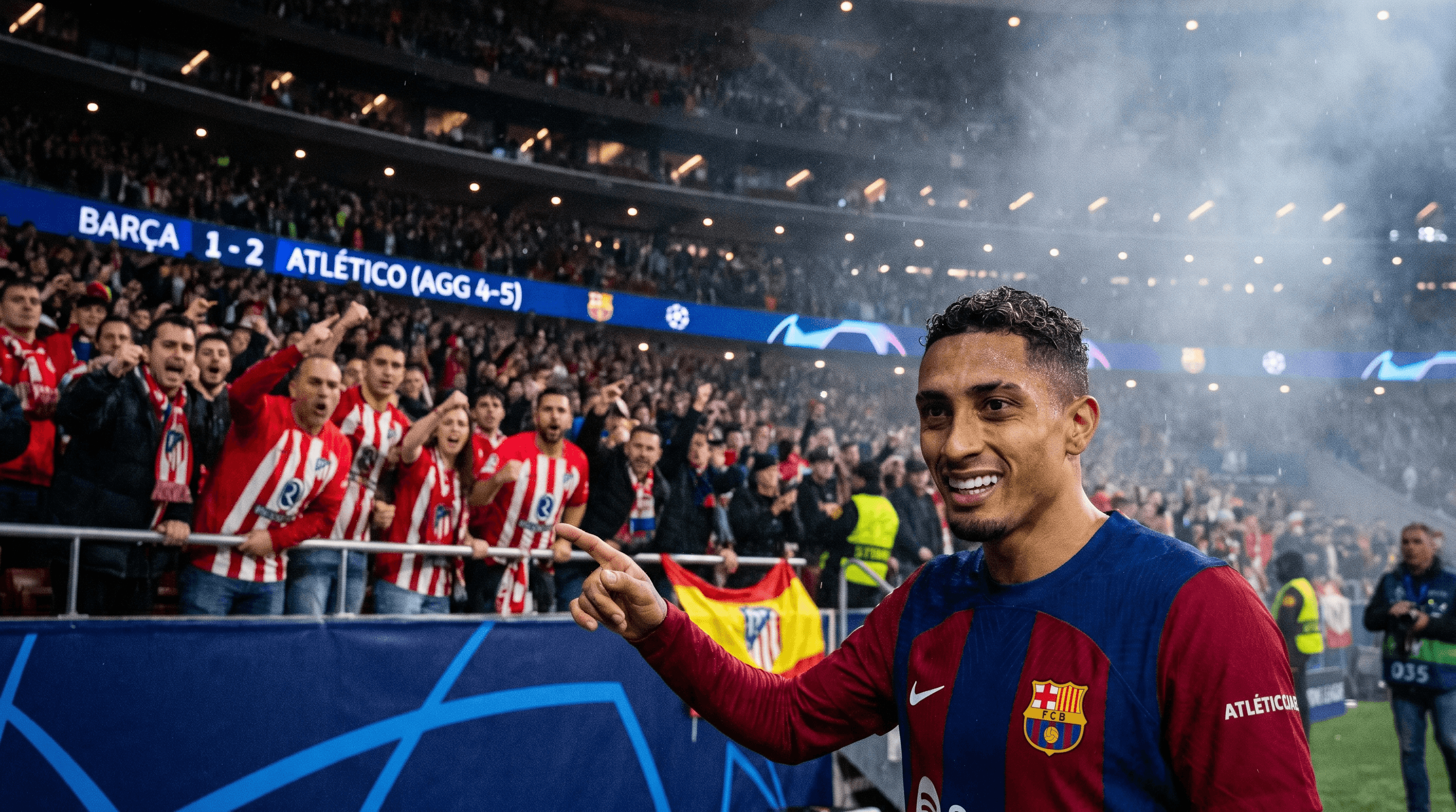 Raphinha se burla de aficionados del Atlético tras eliminación del Barça