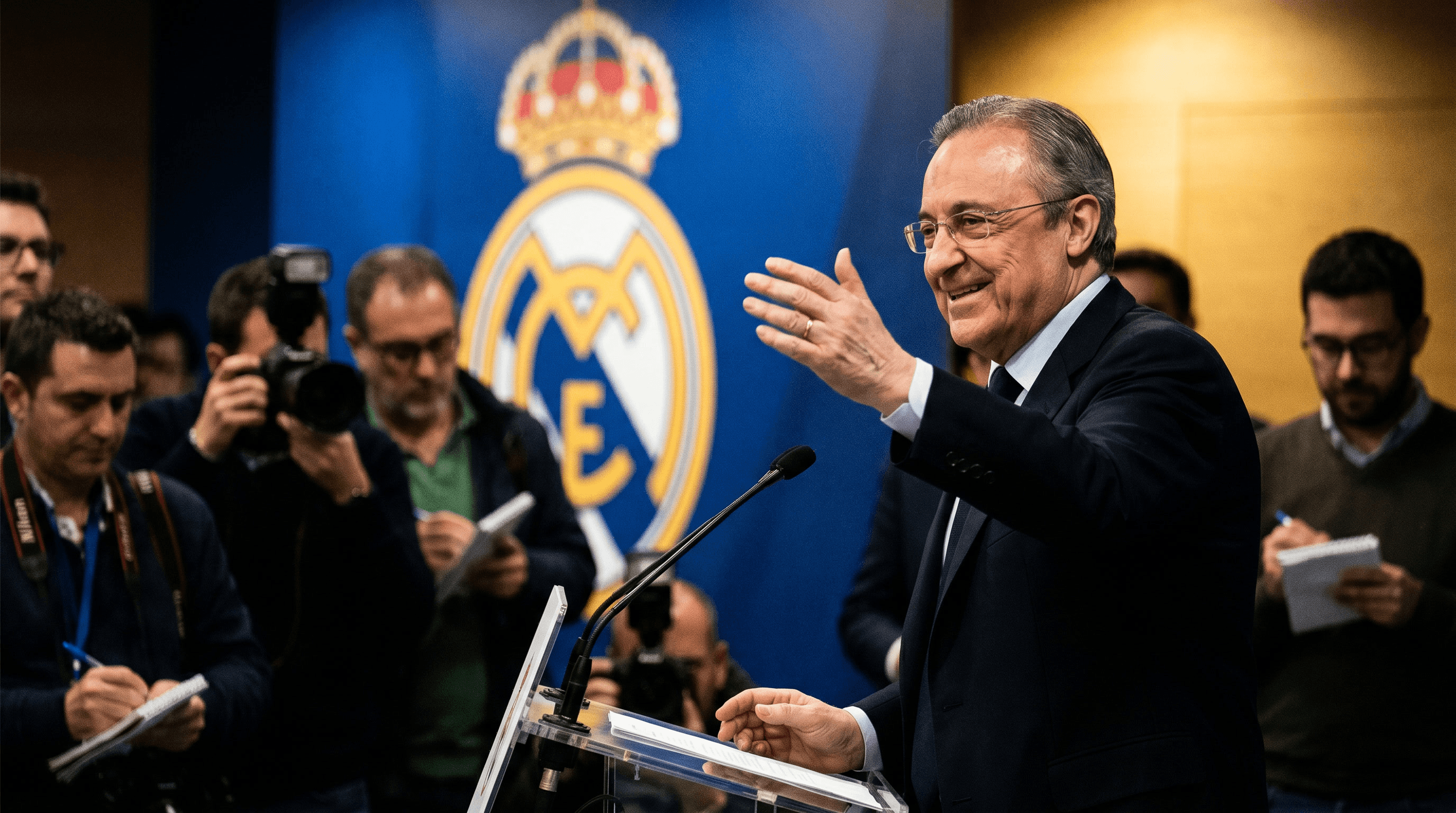 Florentino Pérez en rueda de prensa sobre la victoria judicial del Bernabéu.