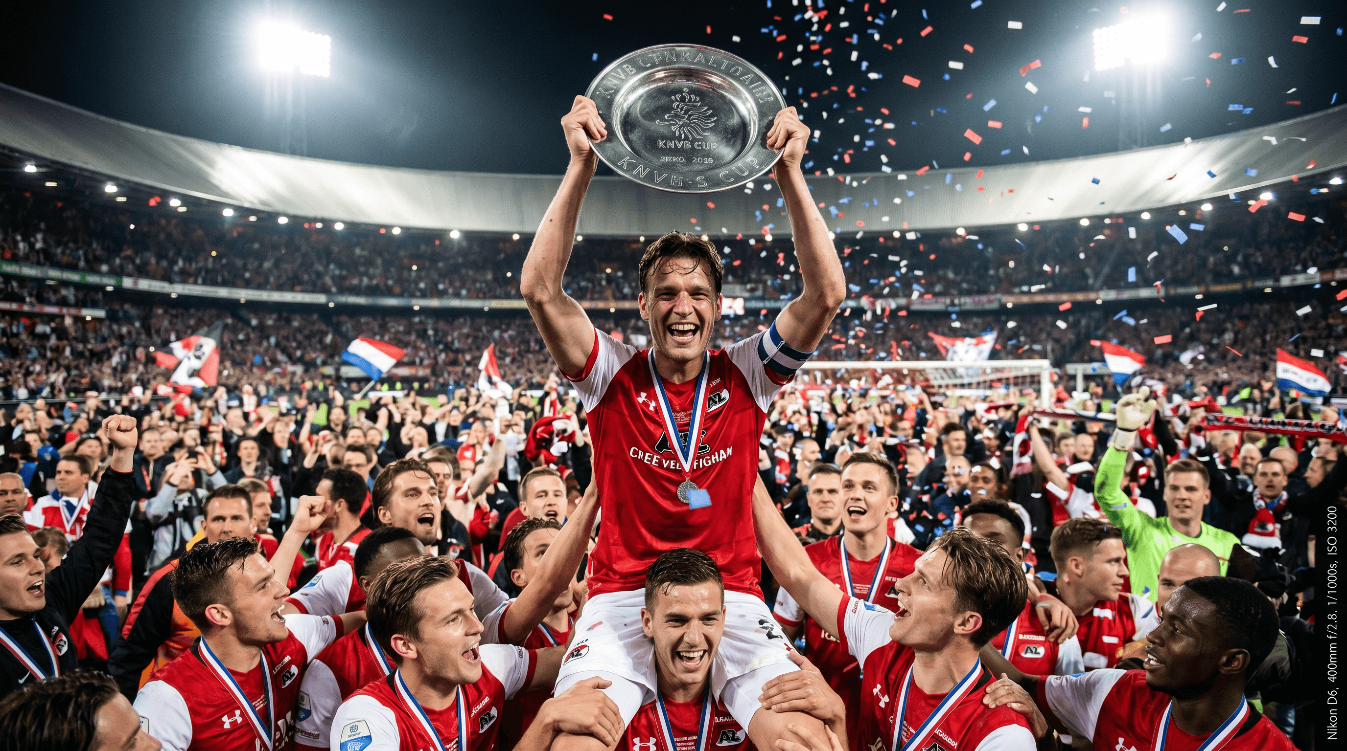 Kees Smit en la celebración de la Copa de los Países Bajos con el AZ Alkmaar.