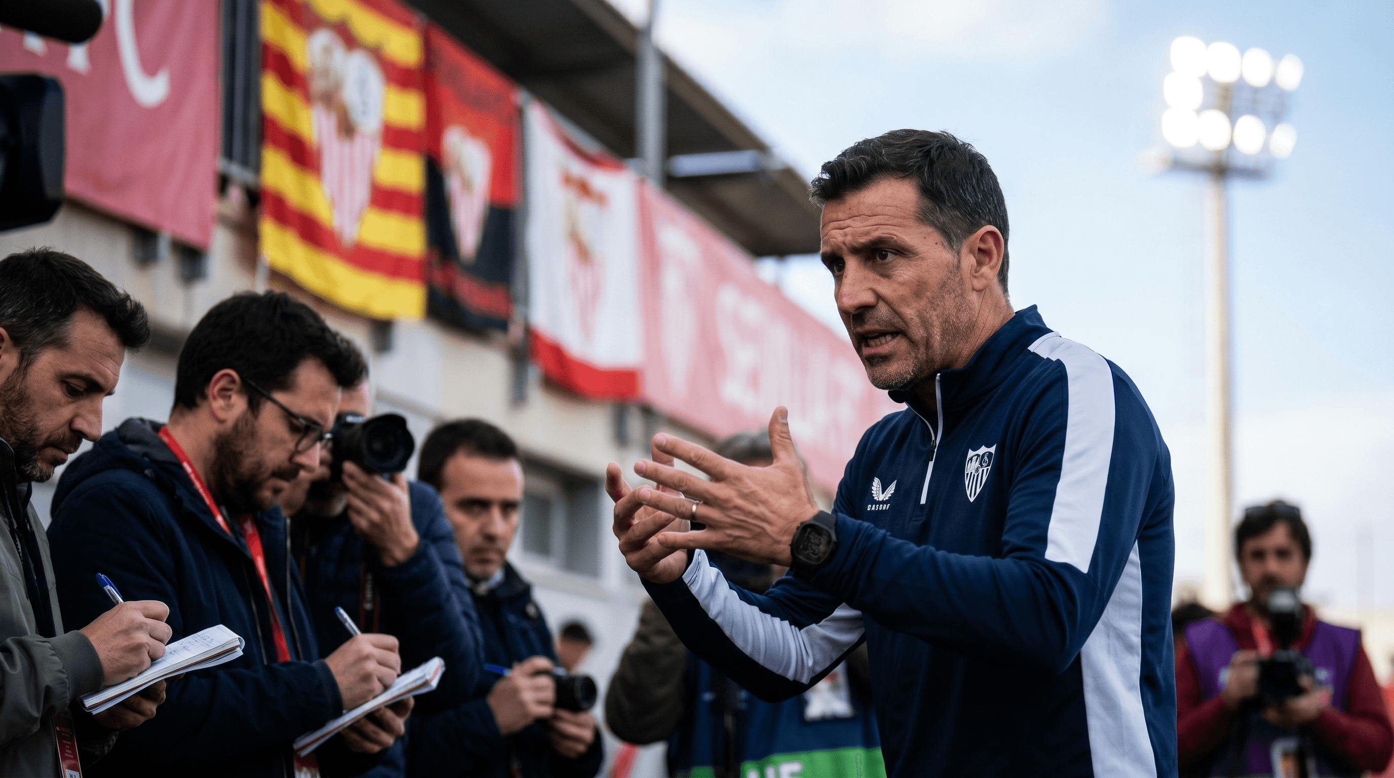 García Plaza en rueda de prensa antes del partido Sevilla vs Real Madrid