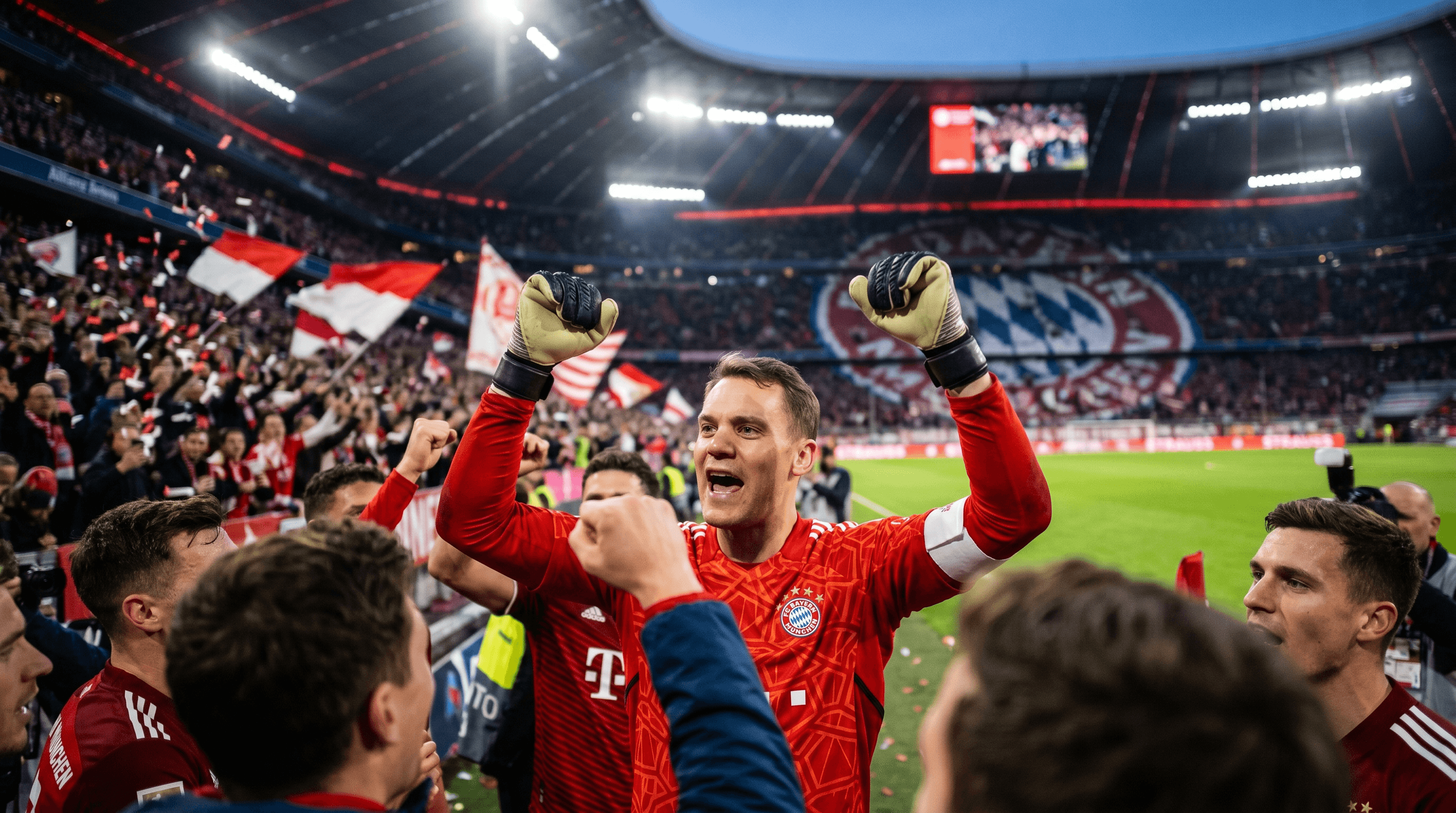 Manuel Neuer en el Allianz Arena tras renovar contrato con el Bayern de Múnich
