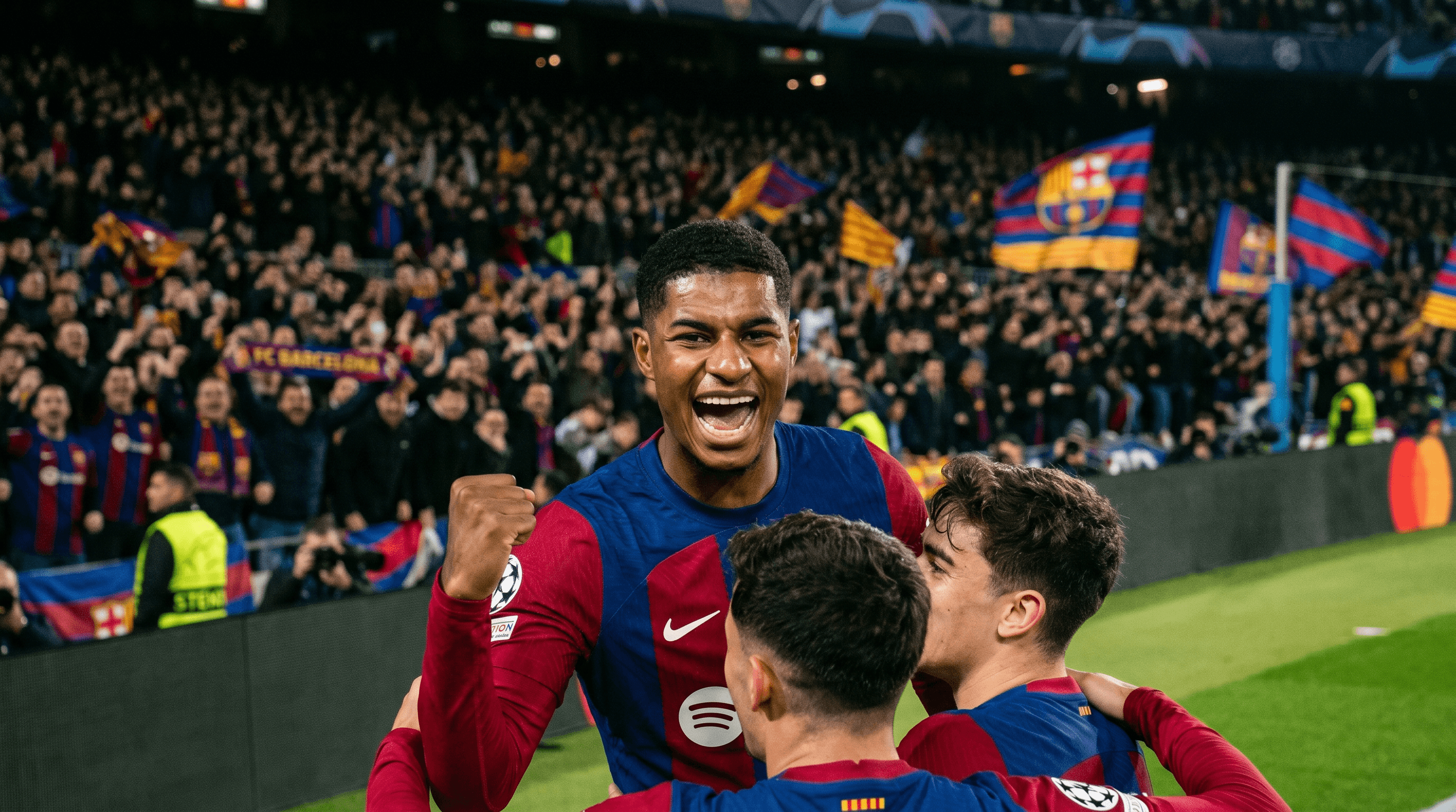 Marcus Rashford en un partido con el FC Barcelona.