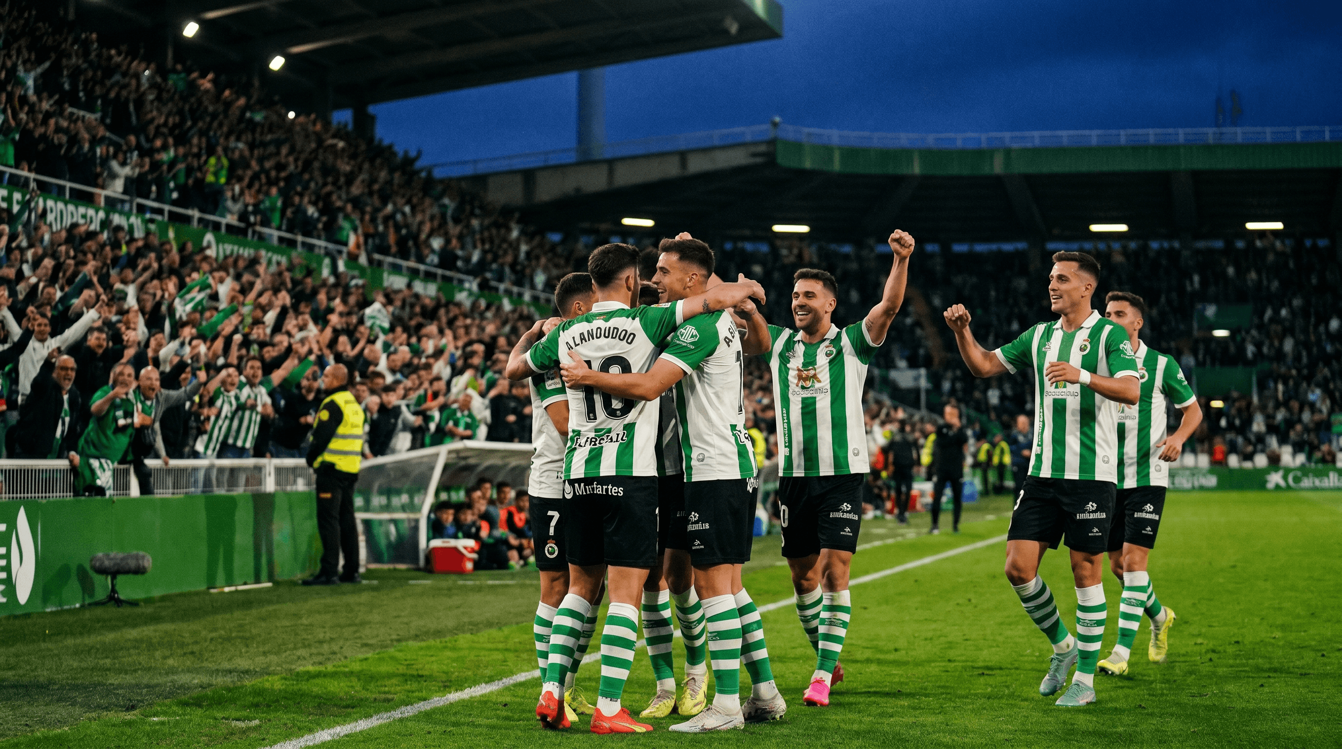 Celebración del Racing de Santander tras el ascenso a Primera División